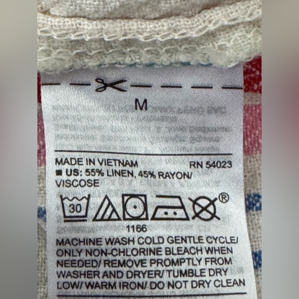 Old Navy Sleeveless Multicolor Striped Linen blend Dress medium - Picture 9 of 10
